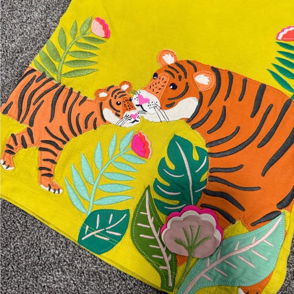 Mini Boden Jungle Tiger Appliqué Shirt Sz 6-7 - Picture 4 of 5